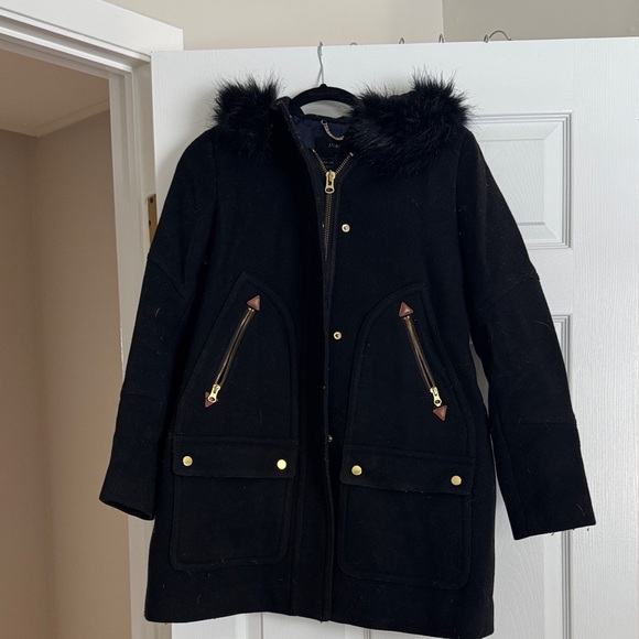 J. Crew Vail Park with Faux Fur Trim Removable Hood - Picture 2 of 5